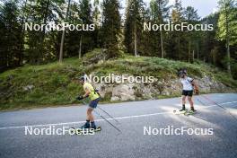 27.08.2024, Martell, Italy (ITA): Elia Zeni (ITA), Patrick Braunhofer (ITA), (l-r) - Biathlon summer training, Martell (ITA). www.nordicfocus.com. © Vanzetta/NordicFocus. Every downloaded picture is fee-liable.