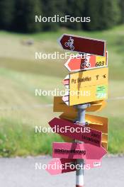 15.07.2024, Lenzerheide, Switzerland (SUI): Event Feature: signs - Biathlon summer training, Lenzerheide (SUI). www.nordicfocus.com. © Manzoni/NordicFocus. Every downloaded picture is fee-liable.