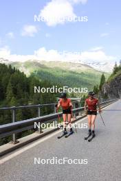 27.06.2024, Juf, Switzerland (SUI): Aita Gasparin (SUI), Elisa Gasparin (SUI), (l-r) - Biathlon summer training, Juf (SUI). www.nordicfocus.com. © Manzoni/NordicFocus. Every downloaded picture is fee-liable.