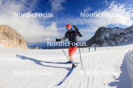 14.10.2024, Ramsau am Dachstein, Austria (AUT): Sebastian Stalder (SUI) - Biathlon summer training, Dachsteinglacier, Ramsau am Dachstein (AUT). www.nordicfocus.com. © Manzoni/NordicFocus. Every downloaded picture is fee-liable.