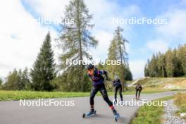 15.09.2024, Lenzerheide, Switzerland (SUI): Sophie Chauveau (FRA), Jeanne Richard (FRA), Elisa Gasparin (SUI), (l-r) - Sommer Nordic Event 2024, Sommer Biathlon Cup, Lenzerheide (SUI). www.nordicfocus.com. © Manzoni/NordicFocus. Every downloaded picture is fee-liable.