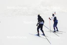 11.10.2024, Ramsau am Dachstein, Austria (AUT): Sophie Chauveau (FRA), Julia Simon (FRA), (l-r) - Biathlon summer training, Dachsteinglacier, Ramsau am Dachstein (AUT). www.nordicfocus.com. © Manzoni/NordicFocus. Every downloaded picture is fee-liable.