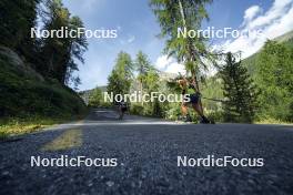 27.08.2024, Martell, Italy (ITA): Patrick Braunhofer (ITA), Elia Zeni (ITA), (l-r) - Biathlon summer training, Martell (ITA). www.nordicfocus.com. © Vanzetta/NordicFocus. Every downloaded picture is fee-liable.