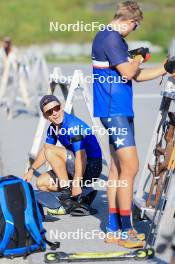 18.07.2024, Lenzerheide, Switzerland (SUI): Vaclav Cervenka (USA), Nikolas Burkhart (USA) - Biathlon summer training, Lenzerheide (SUI). www.nordicfocus.com. © Manzoni/NordicFocus. Every downloaded picture is fee-liable.