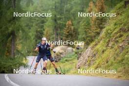 26.08.2024, Martell, Italy (ITA): Tommaso Giacomel (ITA), Didier Bionaz (ITA), (l-r) - Biathlon summer training, Martell (ITA). www.nordicfocus.com. © Vanzetta/NordicFocus. Every downloaded picture is fee-liable.