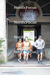 11.06.2024, Premanon, France (FRA): Gilonne Guigonnat (FRA), Lou Jeanmonnot (FRA), (l-r) - Biathlon summer training, Premanon (FRA). www.nordicfocus.com. © Manzoni/NordicFocus. Every downloaded picture is fee-liable.