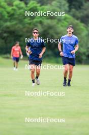 03.07.2024, Saint-Claude, France (FRA): Oscar Lombardot (FRA), Fabien Claude (FRA), (l-r) - Biathlon summer training, Premanon (FRA). www.nordicfocus.com. © Manzoni/NordicFocus. Every downloaded picture is fee-liable.