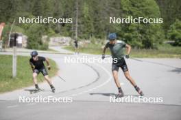 18.06.2024, Correncon-en-Vercors, France (FRA): Remi Broutier (FRA), Theo Guiraud Poillot (FRA), (l-r) - Biathlon summer training, Correncon-en-Vercors (FRA). www.nordicfocus.com. © Joly/NordicFocus. Every downloaded picture is fee-liable.