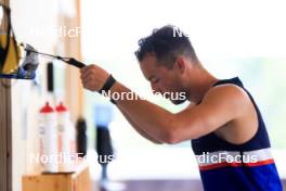 18.07.2024, Lenzerheide, Switzerland (SUI): Vincent Bonacci (USA) - Biathlon summer training, Lenzerheide (SUI). www.nordicfocus.com. © Manzoni/NordicFocus. Every downloaded picture is fee-liable.