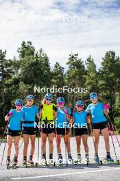 02.09.2024, Font-Romeu, France (FRA): Anna Karin Heijdenberg (SWE), Ella Halvarsson (SWE), Hanna Oeberg (SWE), Sara Andersson (SWE), Anna Magnusson (SWE), Elvira Oeberg (SWE), (l-r) - Biathlon summer training, Font-Romeu (FRA). www.nordicfocus.com. © Authamayou/NordicFocus. Every downloaded picture is fee-liable.