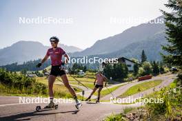 31.07.2024, Lavaze, Italy (ITA): Lara Wagner (AUT), Tamara Steiner (AUT), (l-r)  - Biathlon summer training, Lavaze (ITA). www.nordicfocus.com. © Barbieri/NordicFocus. Every downloaded picture is fee-liable.