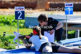 20.05.2024, Lenzerheide, Switzerland (SUI): Lea Meier (SUI), Sandra Flunger (AUT) coach Team Switzerland, (l-r) - Biathlon summer training, Lenzerheide (SUI). www.nordicfocus.com. © Manzoni/NordicFocus. Every downloaded picture is fee-liable.