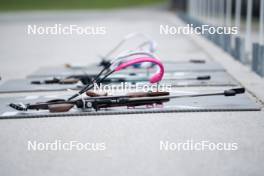 15.05.2024, Ruhpolding, Germany (GER): Event Feature: riffles on the ground - Biathlon summer training, Ruhpolding (SUI). www.nordicfocus.com. © Reiter/NordicFocus. Every downloaded picture is fee-liable.