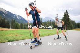 05.09.2024, Lenzerheide, Switzerland (SUI): Vetle Sjaastad Christiansen (NOR), Tarjei Boe (NOR), (l-r) - Biathlon summer training, Lenzerheide (SUI). www.nordicfocus.com. © Manzoni/NordicFocus. Every downloaded picture is fee-liable.