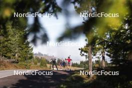 21.10.2024, Lavaze, Italy (ITA): Maren Hjelmeset Kirkeeide (NOR), Ida Lien (NOR), Juni Arnekleiv (NOR) - Biathlon summer training, Lavaze (ITA). www.nordicfocus.com. © Vanzetta/NordicFocus. Every downloaded picture is fee-liable.