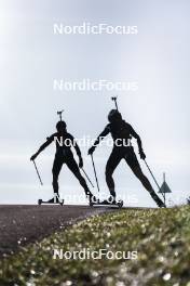 21.10.2024, Lavaze, Italy (ITA): Juni Arnekleiv (NOR), Ida Lien (NOR), (l-r)  - Biathlon summer training, Lavaze (ITA). www.nordicfocus.com. © Vanzetta/NordicFocus. Every downloaded picture is fee-liable.