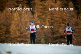 07.11.2024, Bessans, France (FRA): Paula Botet (FRA), Fany Bertrand (FRA), (l-r) - Biathlon summer training, Bessans (FRA). www.nordicfocus.com. © Authamayou/NordicFocus. Every downloaded picture is fee-liable.