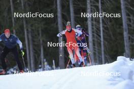 07.11.2024, Davos, Switzerland (SUI): Kein Einaste (EST), coach Team Switzerland, Elisa Gasparin (SUI), Aita Gasparin (SUI), Lisa Theresa Hauser (AUT), (l-r) - Biathlon training, snowfarming track, Davos (SUI). www.nordicfocus.com. © Manzoni/NordicFocus. Every downloaded picture is fee-liable.