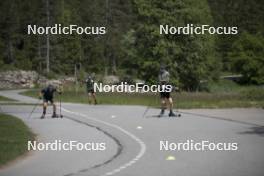 18.06.2024, Correncon-en-Vercors, France (FRA): Emilien Claude (FRA), Valentin Lejeune (FRA), (l-r) - Biathlon summer training, Correncon-en-Vercors (FRA). www.nordicfocus.com. © Joly/NordicFocus. Every downloaded picture is fee-liable.