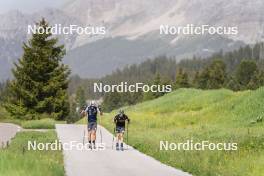 19.06.2024, Lavaze, Italy (ITA): Tommaso Giacomel (ITA), Elia Zeni (ITA), (l-r)  - Biathlon summer training, Lavaze (ITA). www.nordicfocus.com. © Vanzetta/NordicFocus. Every downloaded picture is fee-liable.