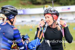 15.09.2024, Lenzerheide, Switzerland (SUI): Sophie Chauveau (FRA), Elisa Gasparin (SUI), (l-r) - Sommer Nordic Event 2024, Sommer Biathlon Cup, Lenzerheide (SUI). www.nordicfocus.com. © Manzoni/NordicFocus. Every downloaded picture is fee-liable.