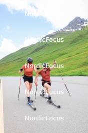 27.06.2024, Juf, Switzerland (SUI): Aita Gasparin (SUI), Elisa Gasparin (SUI), (l-r) - Biathlon summer training, Juf (SUI). www.nordicfocus.com. © Manzoni/NordicFocus. Every downloaded picture is fee-liable.