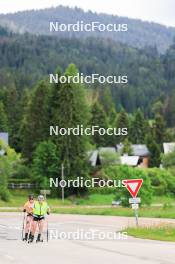 11.06.2024, Premanon, France (FRA): Justine Braisaz-Bouchet (FRA), Lou Jeanmonnot (FRA), (l-r) - Biathlon summer training, Premanon (FRA). www.nordicfocus.com. © Manzoni/NordicFocus. Every downloaded picture is fee-liable.