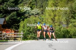 02.09.2024, Font-Romeu, France (FRA): Hanna Oeberg (SWE), Sara Andersson (SWE), Anna Karin Heijdenberg (SWE), (l-r) - Biathlon summer training, Font-Romeu (FRA). www.nordicfocus.com. © Authamayou/NordicFocus. Every downloaded picture is fee-liable.