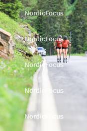 27.06.2024, Juf, Switzerland (SUI): Elisa Gasparin (SUI), Aita Gasparin (SUI), (l-r) - Biathlon summer training, Juf (SUI). www.nordicfocus.com. © Manzoni/NordicFocus. Every downloaded picture is fee-liable.