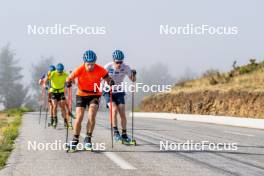 02.09.2024, Font-Romeu, France (FRA): Jesper Nelin (SWE), Sebastian Samuelsson (SWE), (l-r) - Biathlon summer training, Font-Romeu (FRA). www.nordicfocus.com. © Authamayou/NordicFocus. Every downloaded picture is fee-liable.