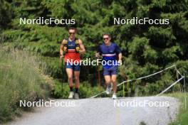 15.07.2024, Lenzerheide, Switzerland (SUI): Vincent Bonacci (USA), Vaclav Cervenka (USA), (l-r) - Biathlon summer training, Lenzerheide (SUI). www.nordicfocus.com. © Manzoni/NordicFocus. Every downloaded picture is fee-liable.