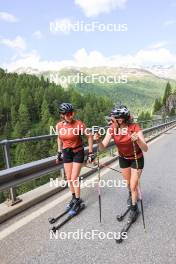 27.06.2024, Juf, Switzerland (SUI): Aita Gasparin (SUI), Elisa Gasparin (SUI), (l-r) - Biathlon summer training, Juf (SUI). www.nordicfocus.com. © Manzoni/NordicFocus. Every downloaded picture is fee-liable.