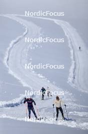 12.10.2024, Ramsau am Dachstein, Austria (AUT): Patrick Favre (ITA), coach Team France, Sophie Chauveau (FRA), (l-r) - Biathlon summer training, Dachsteinglacier, Ramsau am Dachstein (AUT). www.nordicfocus.com. © Manzoni/NordicFocus. Every downloaded picture is fee-liable.