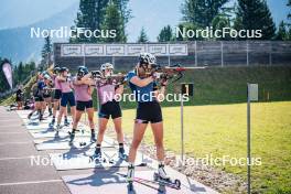 06.08.2024, Lavaze, Italy (ITA): Anna Gandler (AUT), Tamara Steiner (AUT), Lea Rothschopf (AUT), Lara Wagner (AUT), Dunja Zdouc (AUT), Lisa Osl (AUT), Anna Andexer (AUT), (l-r)  - Biathlon summer training, Lavaze (ITA). www.nordicfocus.com. © Barbieri/NordicFocus. Every downloaded picture is fee-liable.