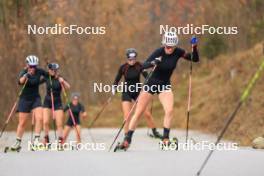 13.10.2024, Ramsau am Dachstein, Austria (AUT): Lena Haecki-Gross (SUI), Lea Meier (SUI), Lisa Theresa Hauser (AUT), Amy Baserga (SUI), (l-r) - Biathlon summer training, Ramsau am Dachstein (AUT). www.nordicfocus.com. © Manzoni/NordicFocus. Every downloaded picture is fee-liable.