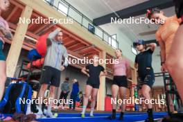 11.06.2024, Premanon, France (FRA): Lou Jeanmonnot (FRA), Sophie Chauveau (FRA), Oceane Michelon (FRA), Gilonne Guigonnat (FRA), Julia Simon (FRA), (l-r) - Biathlon summer training, Premanon (FRA). www.nordicfocus.com. © Manzoni/NordicFocus. Every downloaded picture is fee-liable.