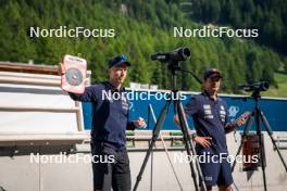 17.07.2024, Martell, Italy (ITA): Jonne Kahkonen (FIN), Alexander Inderst (ITA), (l-r)  - Biathlon summer training, Martell (ITA). www.nordicfocus.com. © Barbieri/NordicFocus. Every downloaded picture is fee-liable.