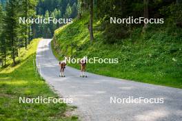 17.07.2024, Martell, Italy (ITA): Hanna Auchentaller (ITA), Rebecca Passler (ITA), (l-r)  - Biathlon summer training, Martell (ITA). www.nordicfocus.com. © Barbieri/NordicFocus. Every downloaded picture is fee-liable.