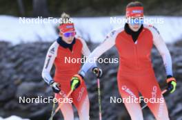 07.11.2024, Davos, Switzerland (SUI): Elisa Gasparin (SUI), Aita Gasparin (SUI), (l-r) - Biathlon training, snowfarming track, Davos (SUI). www.nordicfocus.com. © Manzoni/NordicFocus. Every downloaded picture is fee-liable.