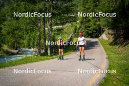 17.07.2024, Martell, Italy (ITA): Mirco Romanin (ITA), Lisa Vittozzi (ITA), (l-r)  - Biathlon summer training, Martell (ITA). www.nordicfocus.com. © Barbieri/NordicFocus. Every downloaded picture is fee-liable.