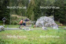 26.08.2024, Martell, Italy (ITA): Tommaso Giacomel (ITA), Patrick Braunhofer (ITA), (l-r) - Biathlon summer training, Martell (ITA). www.nordicfocus.com. © Vanzetta/NordicFocus. Every downloaded picture is fee-liable.