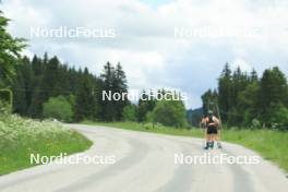 11.06.2024, Premanon, France (FRA): Oceane Michelon (FRA), Jeanne Richard (FRA), (l-r) - Biathlon summer training, Premanon (FRA). www.nordicfocus.com. © Manzoni/NordicFocus. Every downloaded picture is fee-liable.