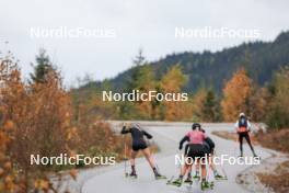 13.10.2024, Ramsau am Dachstein, Austria (AUT): Amy Baserga (SUI), Lena Haecki-Gross (SUI), Elisa Gasparin (SUI), Lisa Theresa Hauser (AUT), (l-r) - Biathlon summer training, Ramsau am Dachstein (AUT). www.nordicfocus.com. © Manzoni/NordicFocus. Every downloaded picture is fee-liable.