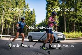 06.08.2024, Lavaze, Italy (ITA): Anna Andexer (AUT), Anna Gandler (AUT), (l-r)  - Biathlon summer training, Lavaze (ITA). www.nordicfocus.com. © Barbieri/NordicFocus. Every downloaded picture is fee-liable.