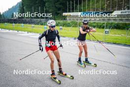 17.07.2024, Martell, Italy (ITA): Michela Carrara (ITA), Beatrice Trabucchi (ITA), (l-r)  - Biathlon summer training, Martell (ITA). www.nordicfocus.com. © Barbieri/NordicFocus. Every downloaded picture is fee-liable.