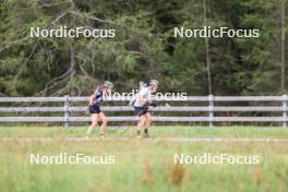 05.09.2024, Lenzerheide, Switzerland (SUI): Ida Lien (NOR), Tarjei Boe (NOR), (l-r) - Biathlon summer training, Lenzerheide (SUI). www.nordicfocus.com. © Manzoni/NordicFocus. Every downloaded picture is fee-liable.