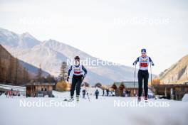 07.11.2024, Bessans, France (FRA): Fany Bertrand (FRA), Paula Botet (FRA), (l-r) - Biathlon summer training, Bessans (FRA). www.nordicfocus.com. © Authamayou/NordicFocus. Every downloaded picture is fee-liable.