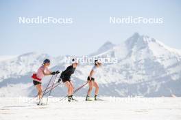 19.06.2024, Tignes, France (FRA): Flora Dolci (FRA), Lou Jeanmonnot (FRA), (l-r) - Biathlon summer training, Tignes (FRA). www.nordicfocus.com. © Authamayou/NordicFocus. Every downloaded picture is fee-liable.