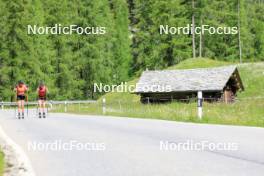 27.06.2024, Juf, Switzerland (SUI): Aita Gasparin (SUI), Elisa Gasparin (SUI), (l-r) - Biathlon summer training, Juf (SUI). www.nordicfocus.com. © Manzoni/NordicFocus. Every downloaded picture is fee-liable.