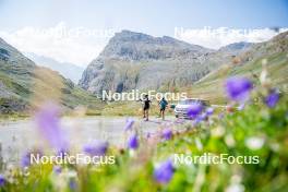 28.08.2024, Bessans, France (FRA): Emilien Jacquelin (FRA), Quentin Fillon-Maillet (FRA), (l-r) - Biathlon summer training, Bessans (FRA). www.nordicfocus.com. © Authamayou/NordicFocus. Every downloaded picture is fee-liable.